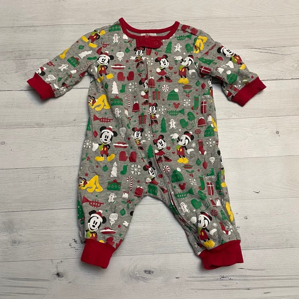 Disney store mickey mouse christmas pajamas 3-6‎ months